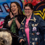 Pathways student Paige Cantrell giving a speech at the groundbreaking ceremony