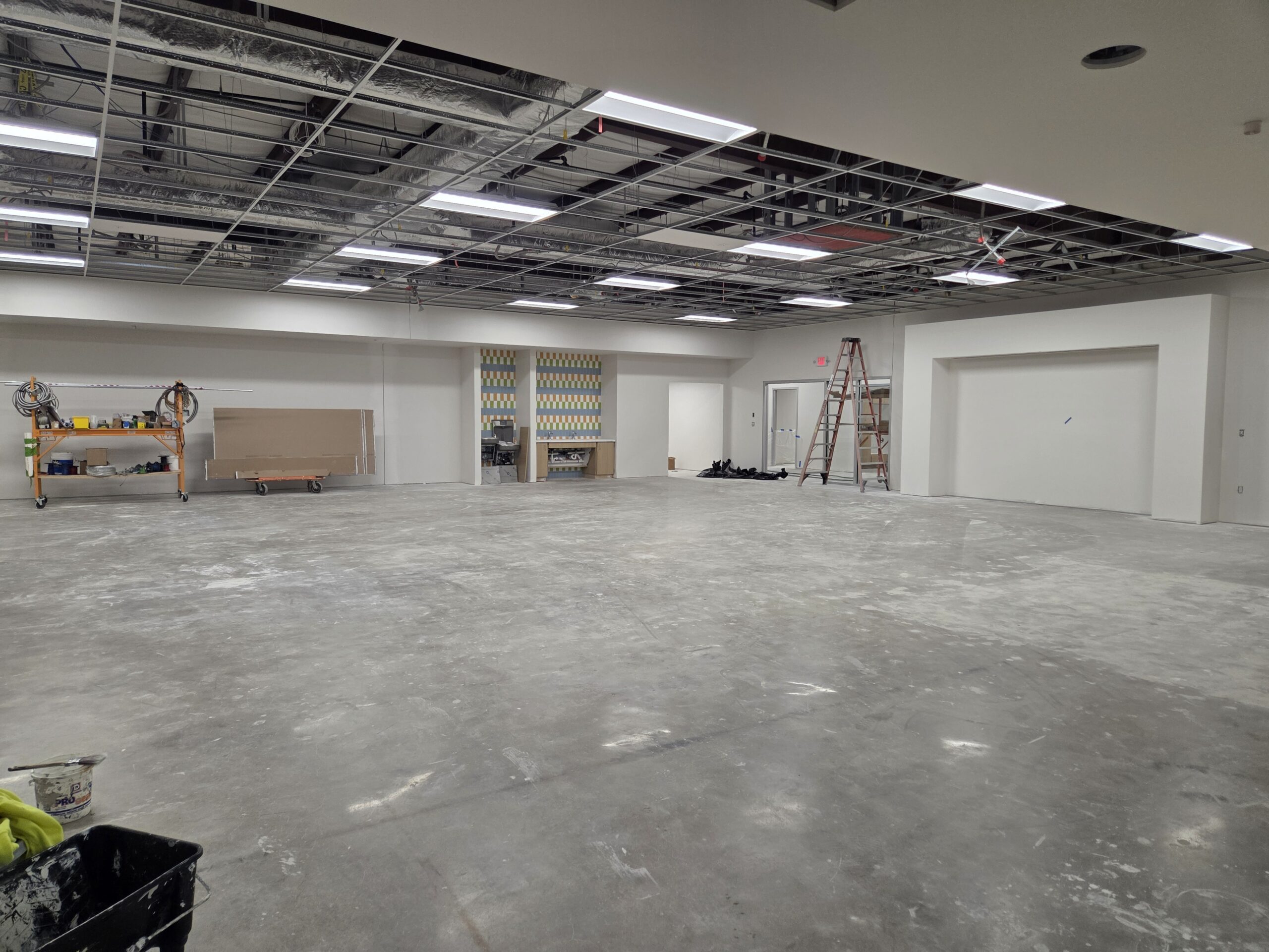 The Commons with lights and ceiling tiles
